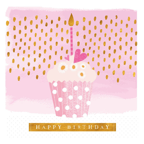 Golden Heart Cupcake Birthday