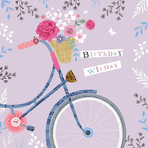 Birthday Wishes Floral Bike