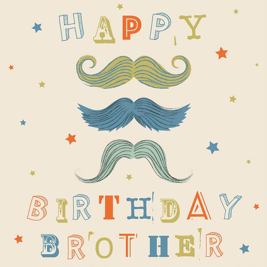 Moustache Birthday Brother