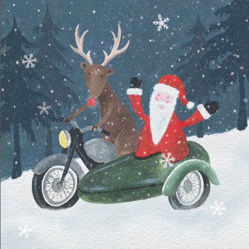 Santa and Reindeer Moped