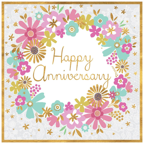 Happy Anniversary Floral Wreath