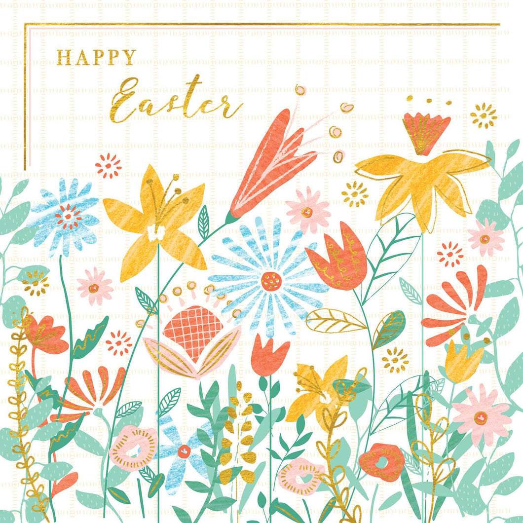 Happy Easter Colourful Flowers