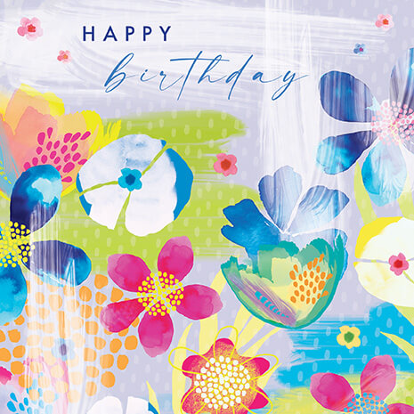 Blue and Pink Florals Birthday