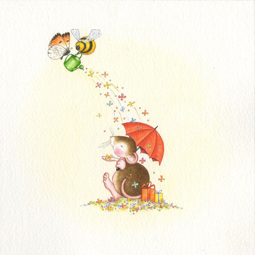 Mouse Umbrella Shower Of Flowers