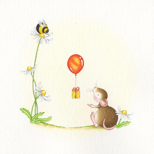 Mouse Balloon Carrying Gift