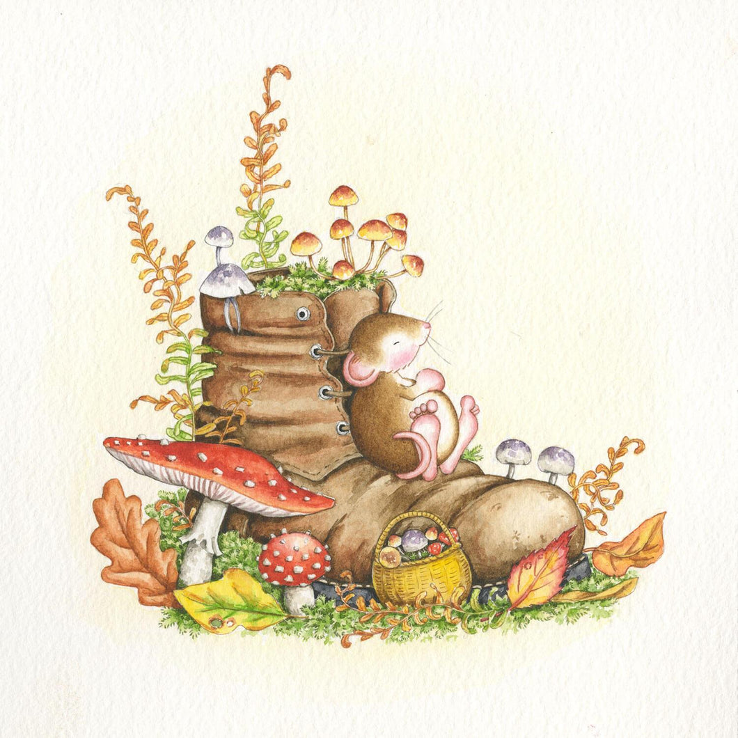 Mouse Old Boot & Toadstools