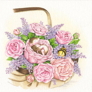 Mouse Old English Roses and Lilac