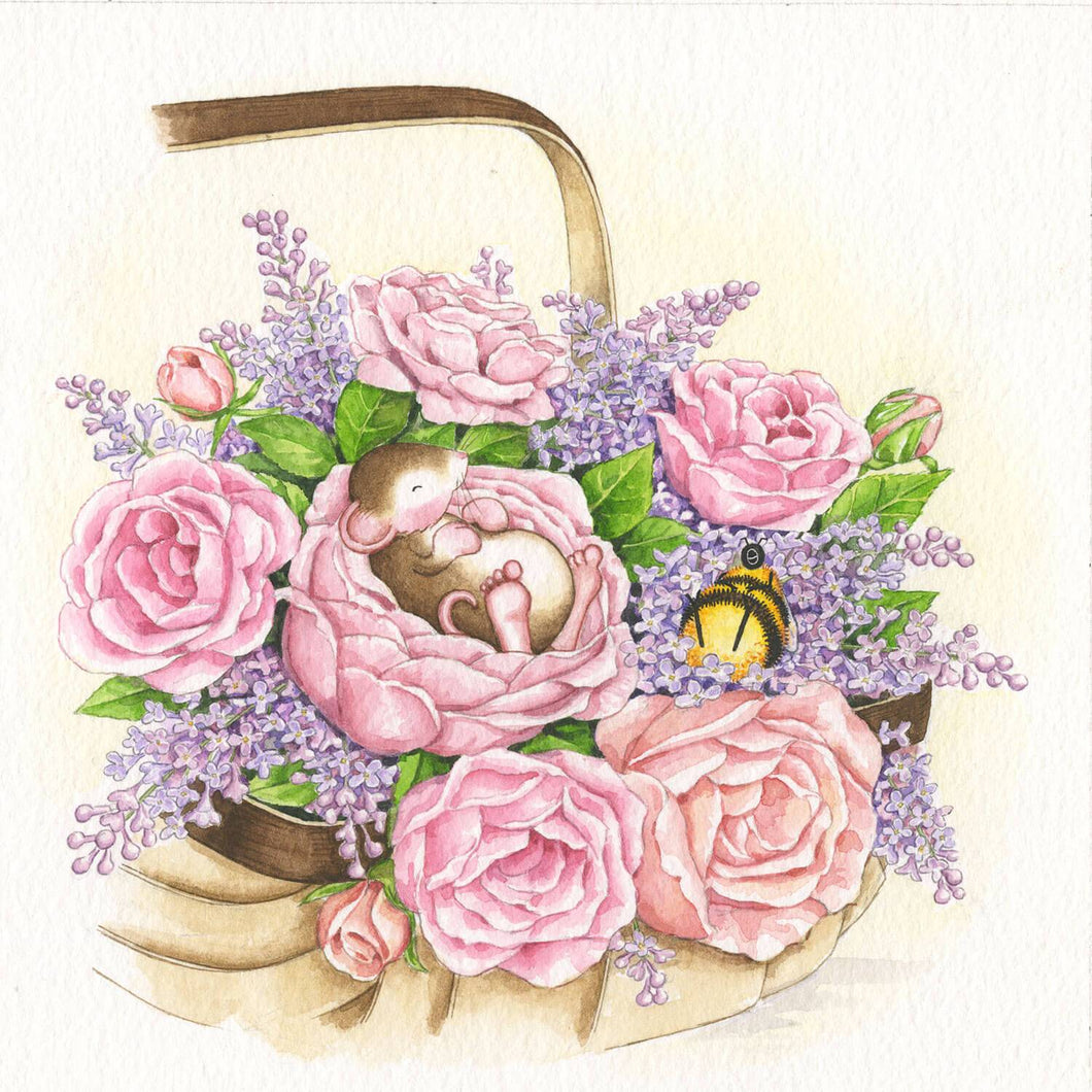 Mouse Old English Roses and Lilac