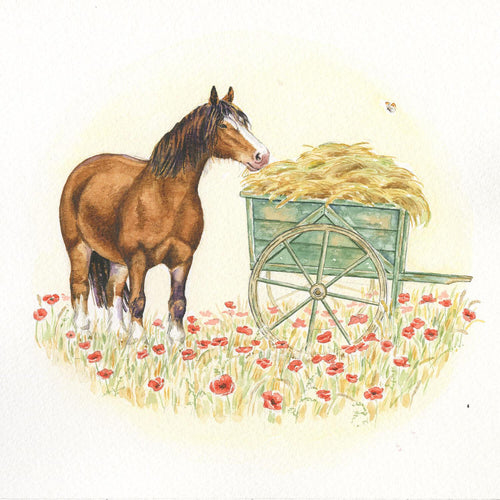 Horse and Cart in Poppies