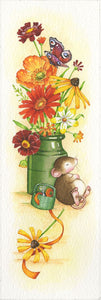 Vase of Orange and Yellow Flowers