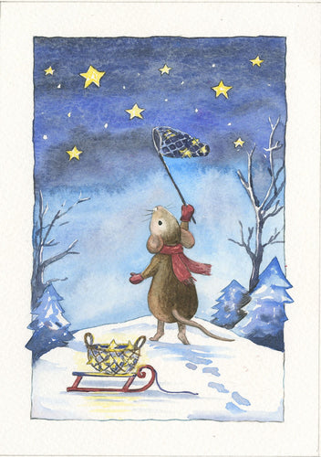 Mouse Catching Christmas Stars