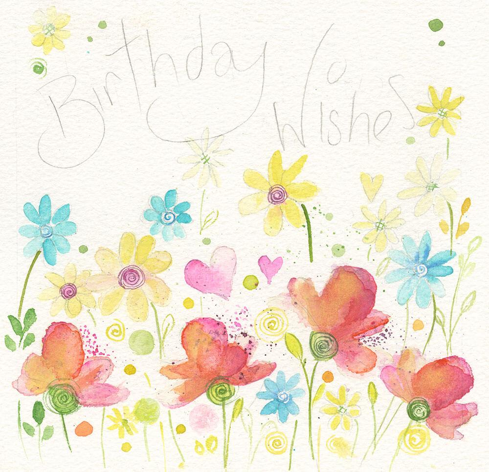 Birthday Wishes Poppies And Daisies