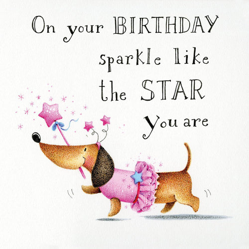 On Your Birthday Sparkle Sausage Dog