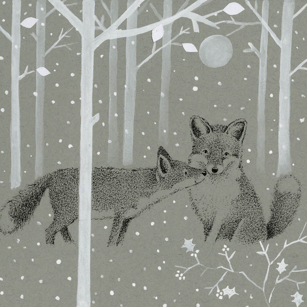 Pair of Foxes Winter Wonderland