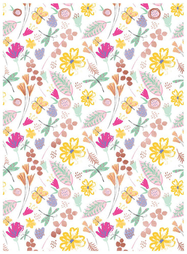 Bright Floral Birthday Wishes Wrapping Paper