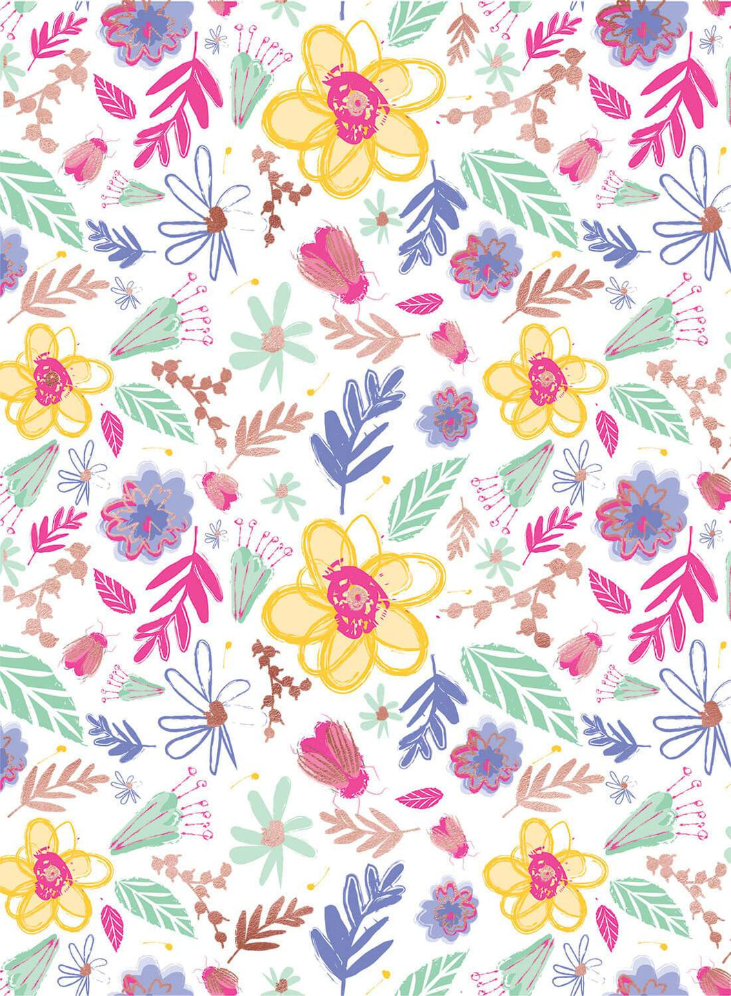 Bright Floral Sorry You're Leaving Wrapping Paper