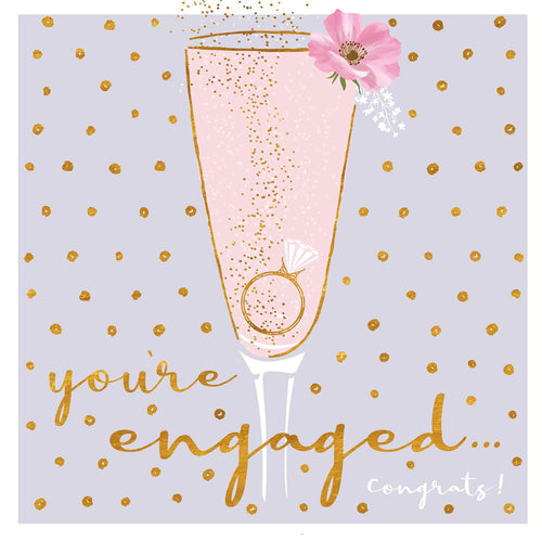 Congrats Engaged Glass