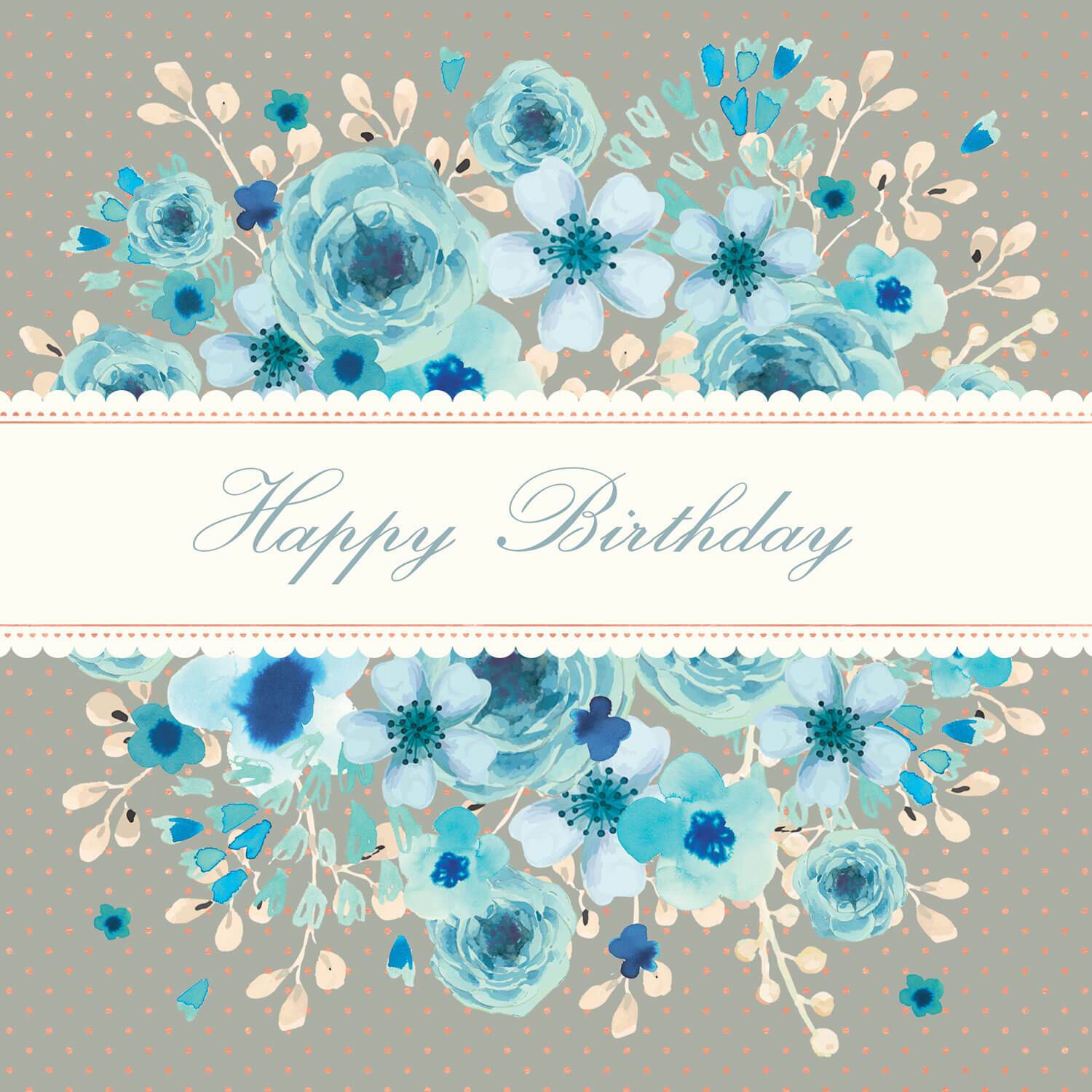 Happy Birthday Blue Flowers Images