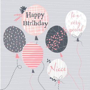 Happy Birthday Niece Grey Balloons
