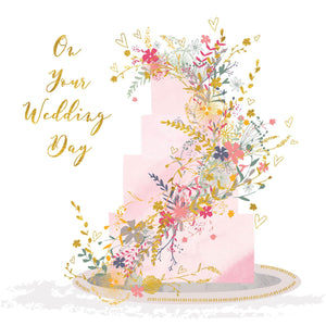 On Your Wedding Day Floral Cake